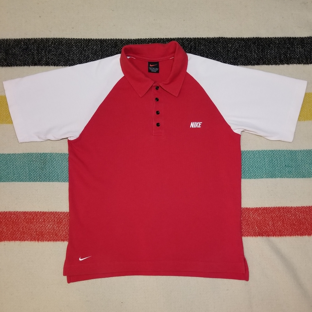 🔥Rare🔥 Vintage Nike Red & White Polo